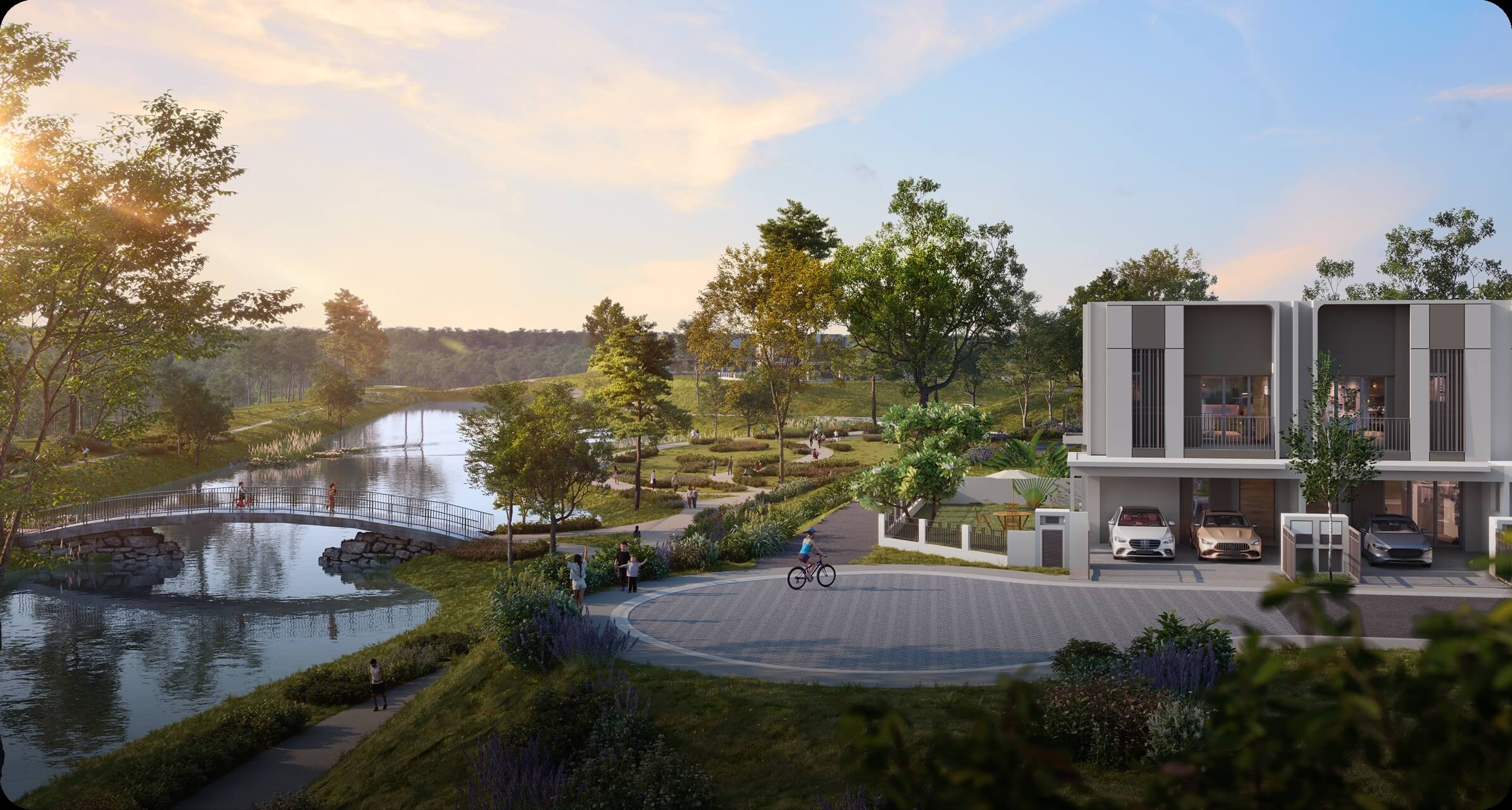 Clear waterfront artist impression at Gardens Park